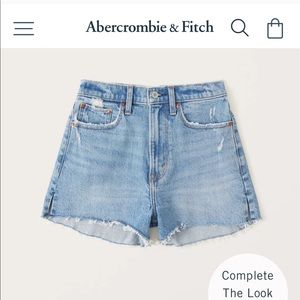 Abercrombie The Mom Short High Rise Denim Cutoff Shorts